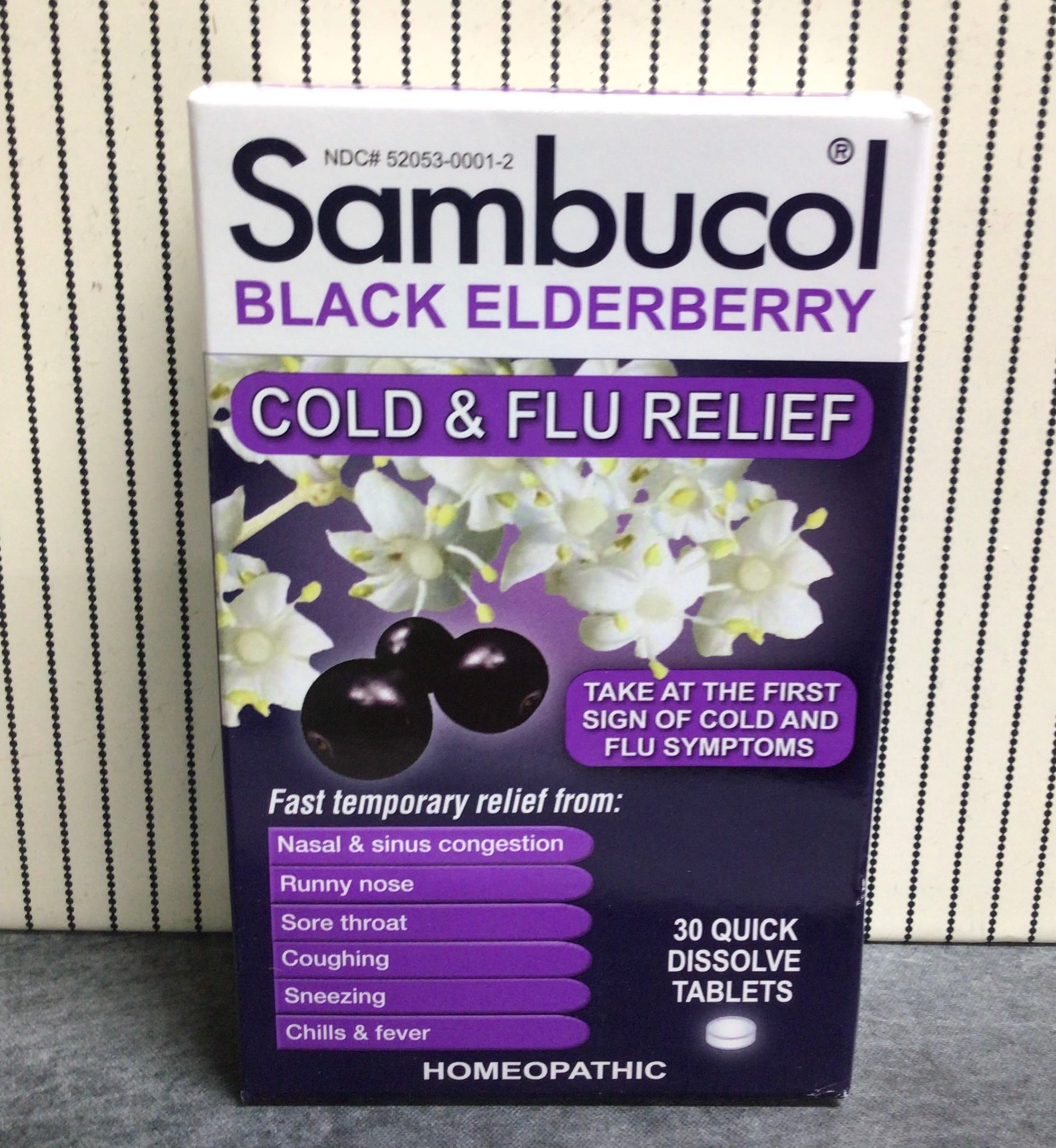 Sambucol Black Elderberry Cold & Flu Relief Tablets 30 ct (7916557795566)